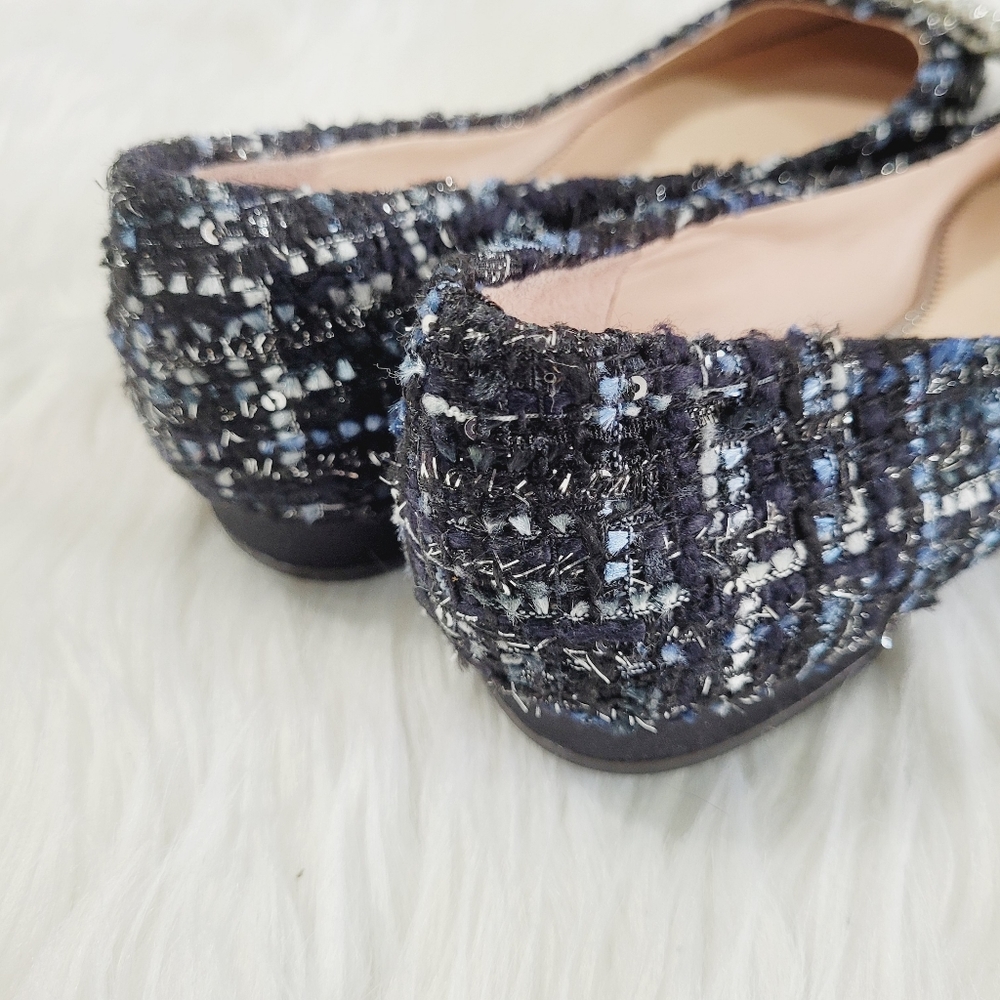 J. Crew Poppy tweed glitter bow flats 7.5 - Picture 8 of 9
